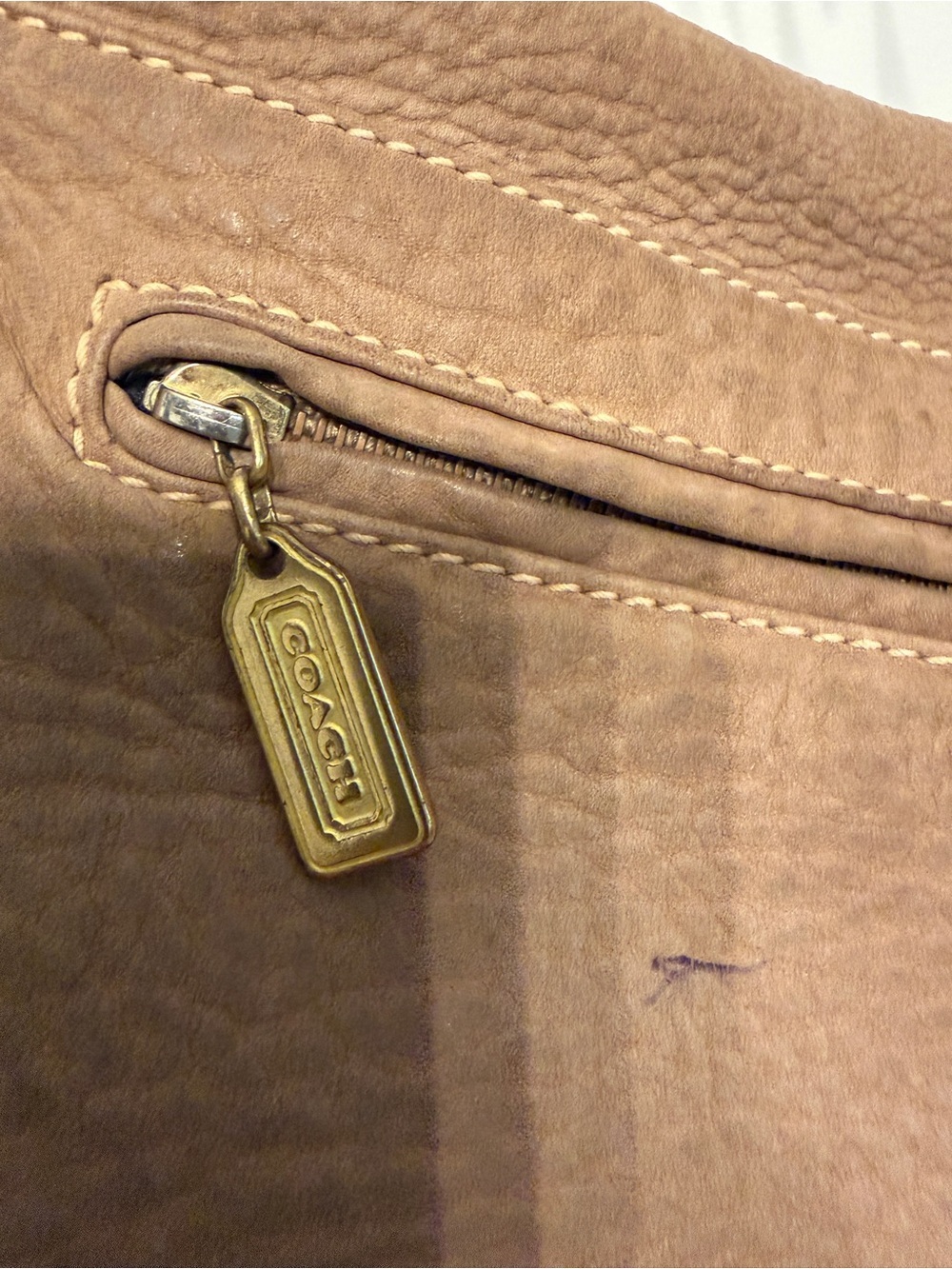 Coach Vintage Sonoma Large Flap 4935 Soft Textured Nubuck Leather in Sand Italy - Picture 6 of 13